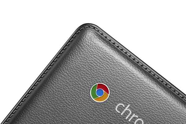 The faux leather finish lends a premium feel and look to the Chromebook 2